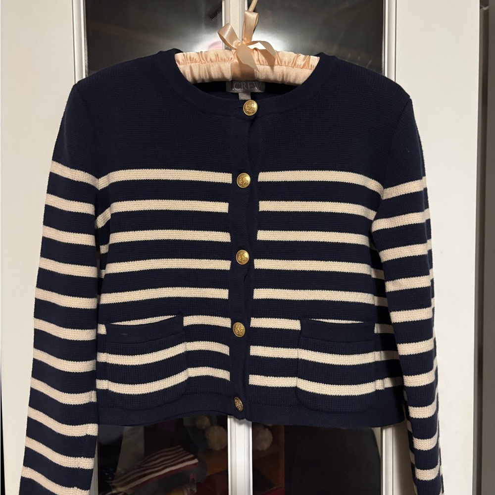 J. Crew Emilie sweater lady jacket in stripe